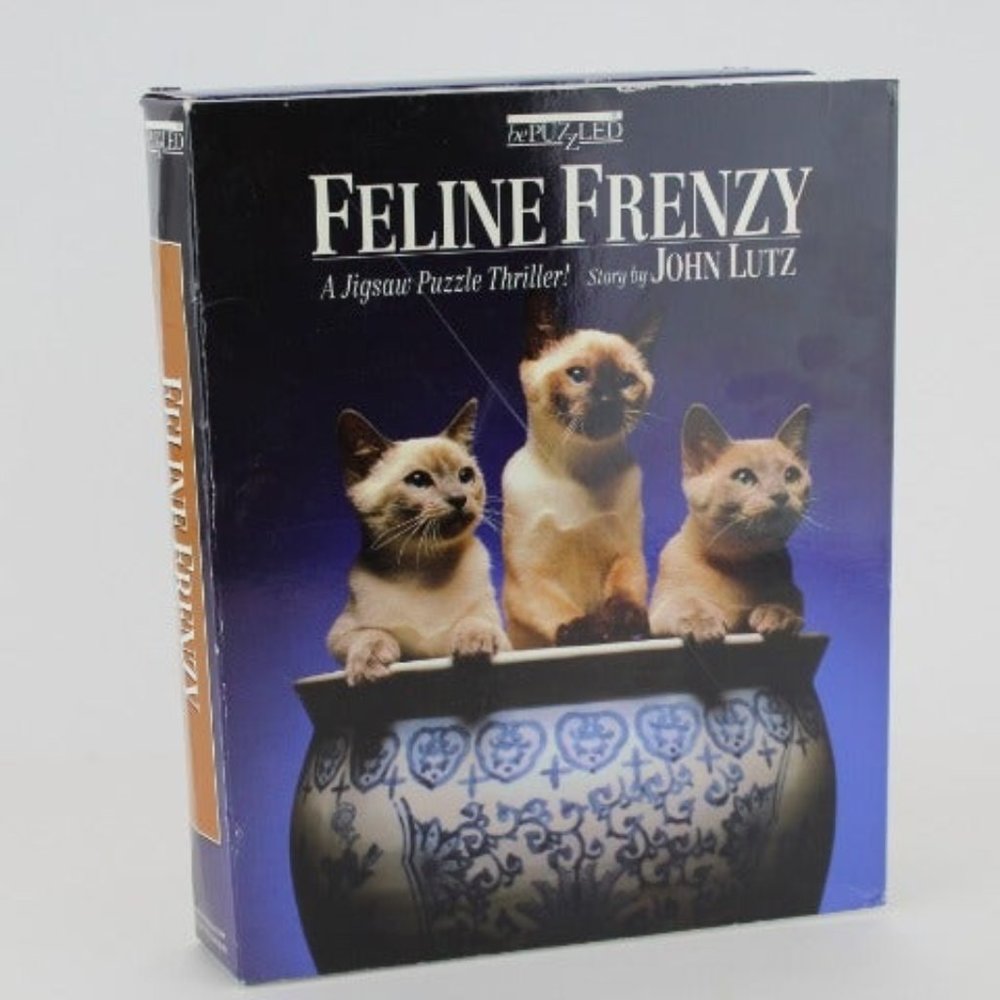 Feline Frenzy A Jigsaw Puzzle Thriller John Lutz 500 Pieces CATS 100% Complete